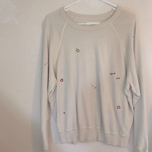 The Great Embroidered Sweatshirt | Washed White